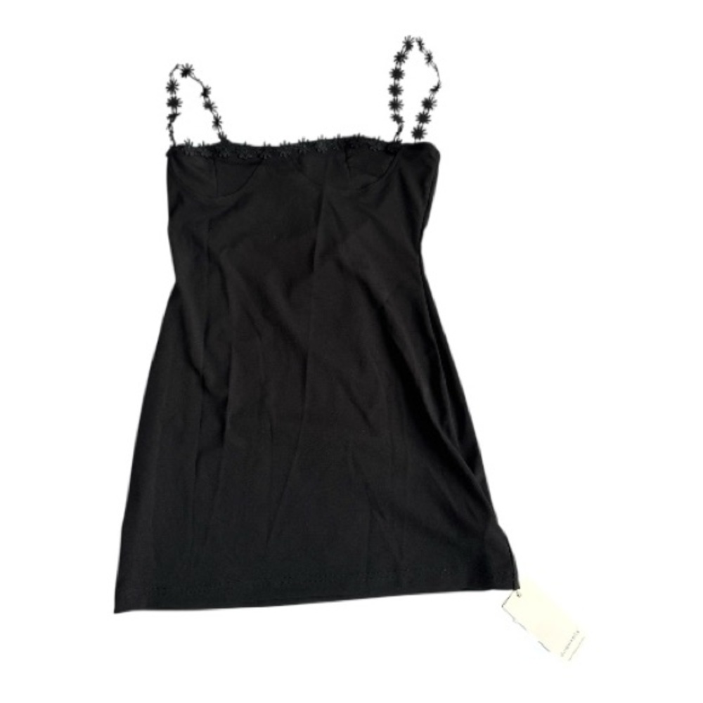 New Commense Black Dress with Floral Straps Sz L - Picture 6 of 6